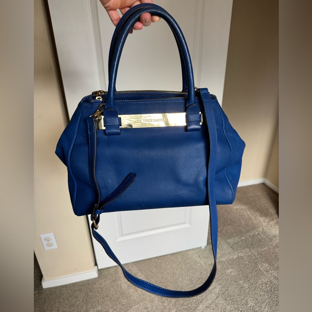 Blue Leather Handbag